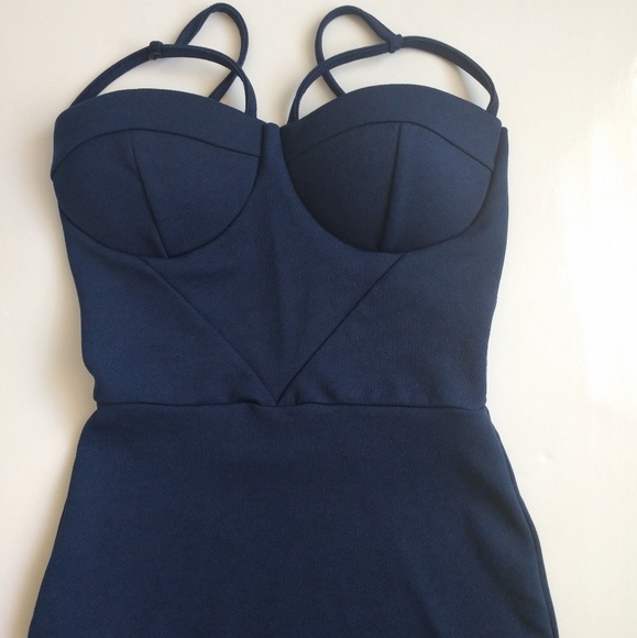 PrettyLittleThing Dresses & Skirts - PrettyLittleThing navy dress size 2